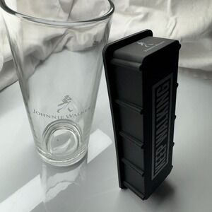 Johnnie Walker Keep Walking Pint Glass & Black Ice Tray Set Collectible Barware